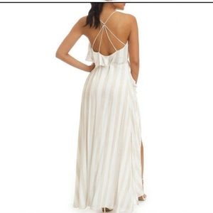 Luxxel wrap long dress stripped. Blue.